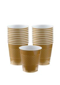 Amscan 20 gobelets en plastique dorés 266ml