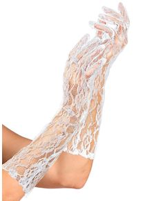 Widmann Gants longs en dentelle blanche