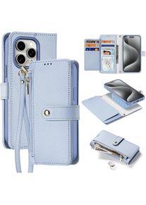 Dux Ducis Lawa Leather Case for iPhone 15 Pro Max - Blue (Apple iPhone 15 Pro Max), Smartphone H&uuml;lle, Blau