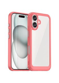 Hurtel Outer Space Case with Gel Frame for iPhone 16 - Red (Apple iPhone 16), Smartphone H&uuml;lle, Rot
