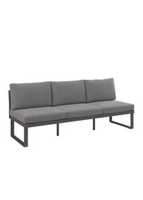 Dieter Knoll Collection Dieter Knoll Loungesofa , Anthrazit, Hellgrau, Dunkelgrau , Metall, Textil , Füllung: Schaumstoff , 201x74x76 cm , Gartenmöbel, Loungemöbel,