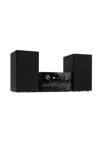 Auna Connect System S, stereo systém + reproduktor, 20 W max., internet/DAB+, čierny