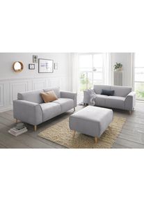 Andas , 2-Sitzer »Janek Scandic Design, elegant und zeitlos«, mit Federkern und Keder in scandinavischem Design , hellgrau