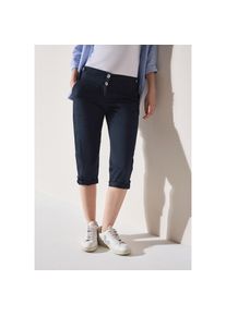 Cecil , Damen , Caprihose »Style New York« Sommerhose mit Knopfdetails am Bund , universal blue , N-Gr , 28 -N-Gr , 28 , Damenhose von Cecil