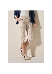 Cecil, Damen, Caprihose &raquo;Style New York&laquo; Sommerhose mit Knopfdetails am Bund, boulder beige, N-Gr, 27 -N-Gr, boulder beige, Damenhose von Cecil