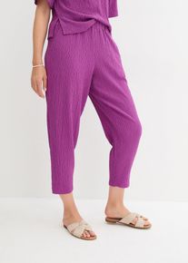Wijde jersey broek van crêpe cropped - paars - maat 56/58 (3XL) - bonprix