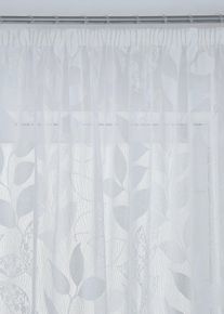 Transparant jacquard gordijn met bladerdessin (1 stuk) - wit - maat 175x130 cm - bonprix