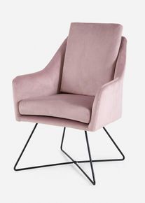 Fauteuil van fluweel - roze - maat 85x65 cm - bonprix