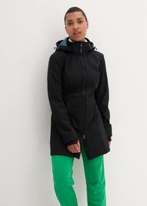 Lange outdoor softshell jas met teddyfleece - zwart - maat 42 - softshell - bonprix