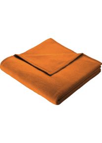 Biederlack Wohndecke »Cotton Home« im Uni Design in orange, Größe B/L: 150 cm x 200 cm