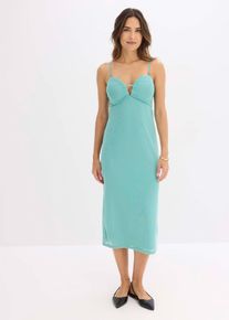 Maxikleid mit tiefem Ausschnitt, grün, Größe 44/46 (L), bonprix