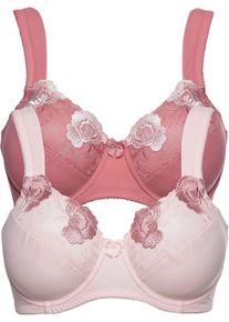 Minimizer-BH mit gepolsterten Trägern (2er Pack), rosa, Größe 85C, bonprix