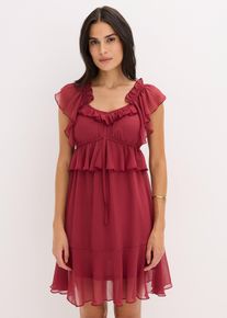 Chiffonkleid in A-Linie, rot, Gr&ouml;&szlig;e 40, bonprix