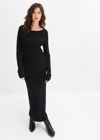Maxi-Strickkleid aus Viskose-Mix, schwarz, Gr&ouml;&szlig;e 36/38 (S), Viskose, bonprix