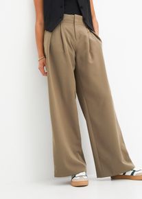 Bundfaltenhose, grün, Größe 48, bonprix
