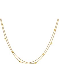 Firetti Ketting zonder hanger Sieraden cadeau roestvrijstalen laag dubbelrijig met kubusvormige cube dames kettingen goud(kleur)