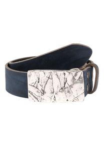 RETTUNGSRING by showroom 019° RETTUNGSRING by showroom 019° Leren riem met vierkante sluiting in vintage-look, verwisselbaar unisex riemen maat 100 blauw
