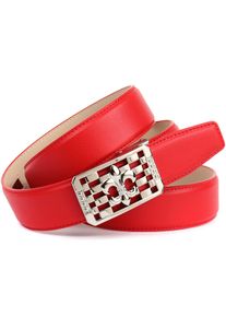 Anthoni Crown Leren riem Gesp met leliemotief dames brede riemen maat 100 rood
