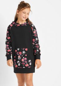 bonprix Sukienka dresowa z czystej bawełny, czarny, 164/170