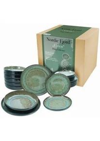 Creatable Tafelservice , Grün , Keramik , 18-teilig , lebensmittelecht , Geschirr, Geschirrsets, Tafelservice