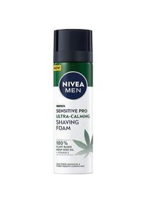 Nivea, Rasierschaum + Rasiergel, Men Sensitive Pro Ultra-Calming Shaving Foam shaving foam with hemp seed oil (200 ml, Rasierseife)