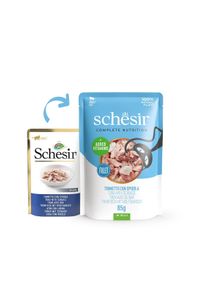 12x85 g Schesir Cat Complete Thunfisch mit Wolfsbarsch in Jelly