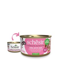 12x85 g Schesir Cat Complete Thunfisch mit Schinken in Jelly