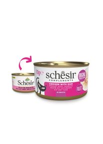 12x70 g Schesir Cat Huhn mit Schinken in Brühe