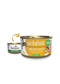 12x85 g Schesir Cat Complete Thunfisch mit Huhn in Jelly