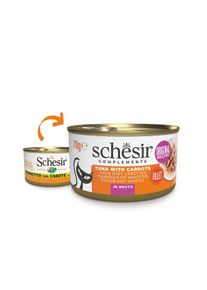 12x70 g Schesir Cat Thunfisch mit Karotten in Brühe
