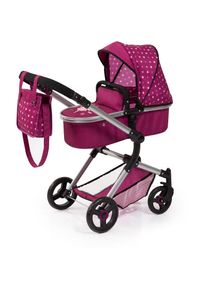 BAYER, Kombi-Puppenwagen &raquo;Vario, Bordeaux&laquo; inkl. Wickeltasche, Bordeaux, Kombi-Puppenwagen