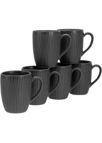 Creatable , Becher »Vesuvio Black«, (Set, 6 tlg.), 300 ml, 6-teilig , Schwarz