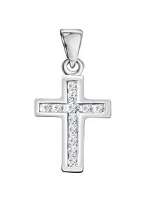 Firetti , Kettenanhänger »Schmuck Geschenk Silber 925 Halsschmuck Anhänger Kreuz«, mit Zirkonia (synth.) , silberfarben-kristallweiß + kristallweiß...