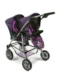 Bayer Chic 2000 CHIC2000, Puppen-Zwillingsbuggy &raquo;Twinny, Pflaume&laquo; mit schwenkbaren Vorderr&auml;dern, Pflaume, Puppen-Zwillingsbuggy