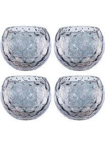 Creativ home , Windlicht »Weihnachtsdeko«, (Set, 4 St.), aus Glas , hellgrau