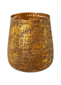 Creativ deco , Windlicht »Weihnachtsdeko«, (1 St.), im Inneren goldfarben , braun