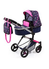BAYER, Kombi-Puppenwagen &raquo;Vario, Blau/Pink/Herzchen&laquo; inkl. Wickeltasche, Blau/Pink/Herzchen, Kombi-Puppenwagen