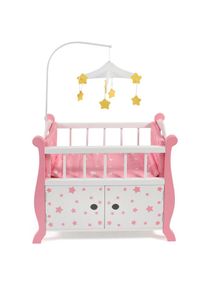 Bayer Chic 2000 CHIC2000, Puppenbett &raquo;Stars Pink&laquo; aus Holz mit Mobile, Stars Pink, Puppenbett