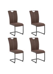 HOMEXPERTS , Esszimmerstuhl »Viva«, (Set), 4 St., Webstoff, (2 oder 4 Stück), Bezug in Webstoff, Metallgestell in anthrazit , braun + anthrazit