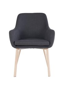 HOMEXPERTS , Esszimmerstuhl »Sava«, (Set), 2 St., Webstoff, Schalenstuhl, Sitzhöhe 47 cm , anthrazit + Holzmaserung