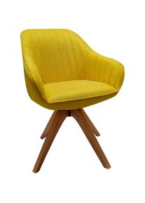 Home Affaire , Armlehnstuhl »Tating«, Polyester, 360°-Drehfunktion , Gelb/Natur + Natur