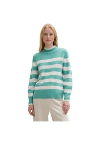 Tom Tailor Denim , Streifenpullover, mit Stehkragen , green beige stripe , XL (42) , XL (42) , Strickpullover von Tom Tailor Denim