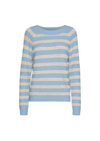 Véro Moda Vero Moda , Rundhalspullover »VMDOFFY LS O-NECK BLOUSE GA NOOS« , Cashmere Blue Stripes:BIRCH , L (40) , L (40) , Kuscheliger Basic Pullover von...