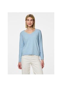 Pieces , V-Ausschnitt-Pullover »PCBREE LS V-NECK KNIT NOOS BC« , Cashmere Blue Detail:MELANGE , S (36) , S (36) , Basic Pullover von Pieces