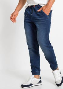 Jeans in felpa con elastico in vita regular fit straight, Blu, Taglia 54, bonprix