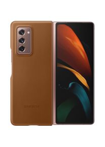 Samsung Leather Cover (Samsung Galaxy Z Fold2), Smartphone Hülle, Braun