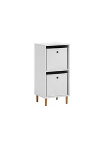 Tchibo - Regal »Torge« mit 2 Faltboxen - 38,2x38,2x84,8cm - braun - Holz / Eschen-Massivholz / Metall