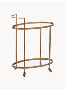 BePureHome Sklenen&yacute; serv&iacute;rovac&iacute; voz&iacute;k Push Antic Zlat&aacute; Sklo, Kov &Scaron; 67 x V 86 cm