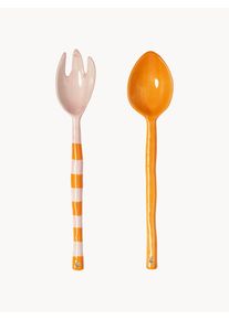 &k Amsterdam Talheres de servir artesanais Boavista Laranja Porcelana C 28 cm