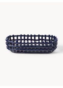 ferm LIVING Handmade Ceramic Storage Basket Nalan Blue Ceramic B 30 x D 15 cm